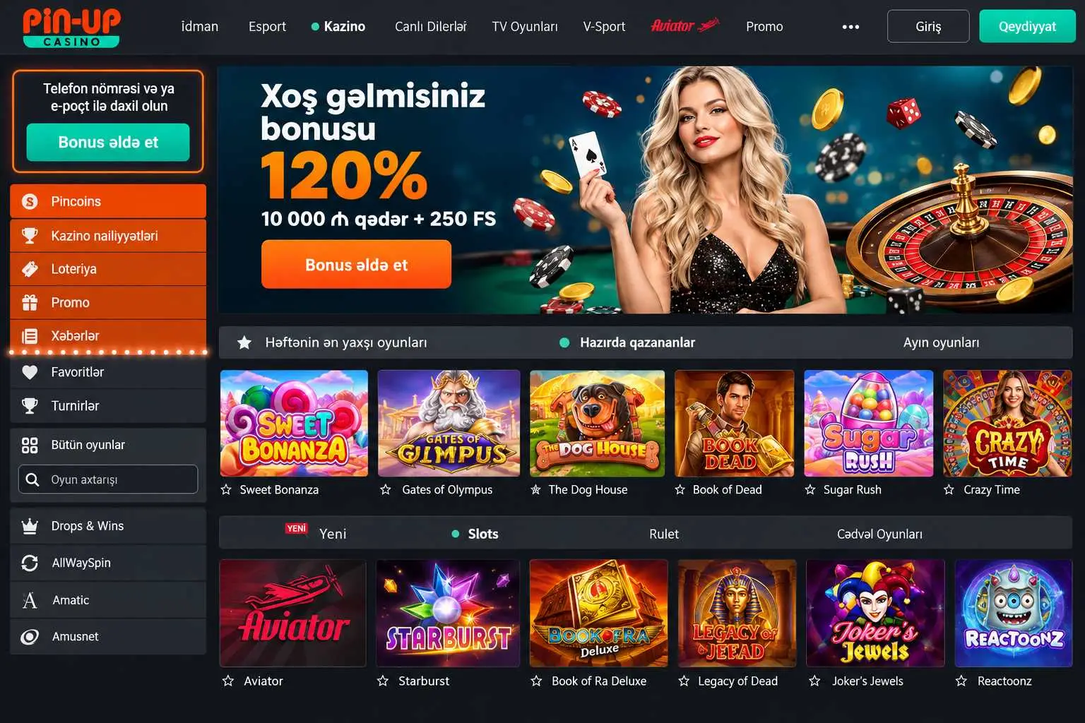 Pin-up Casino giriş: addım-addım təlimat